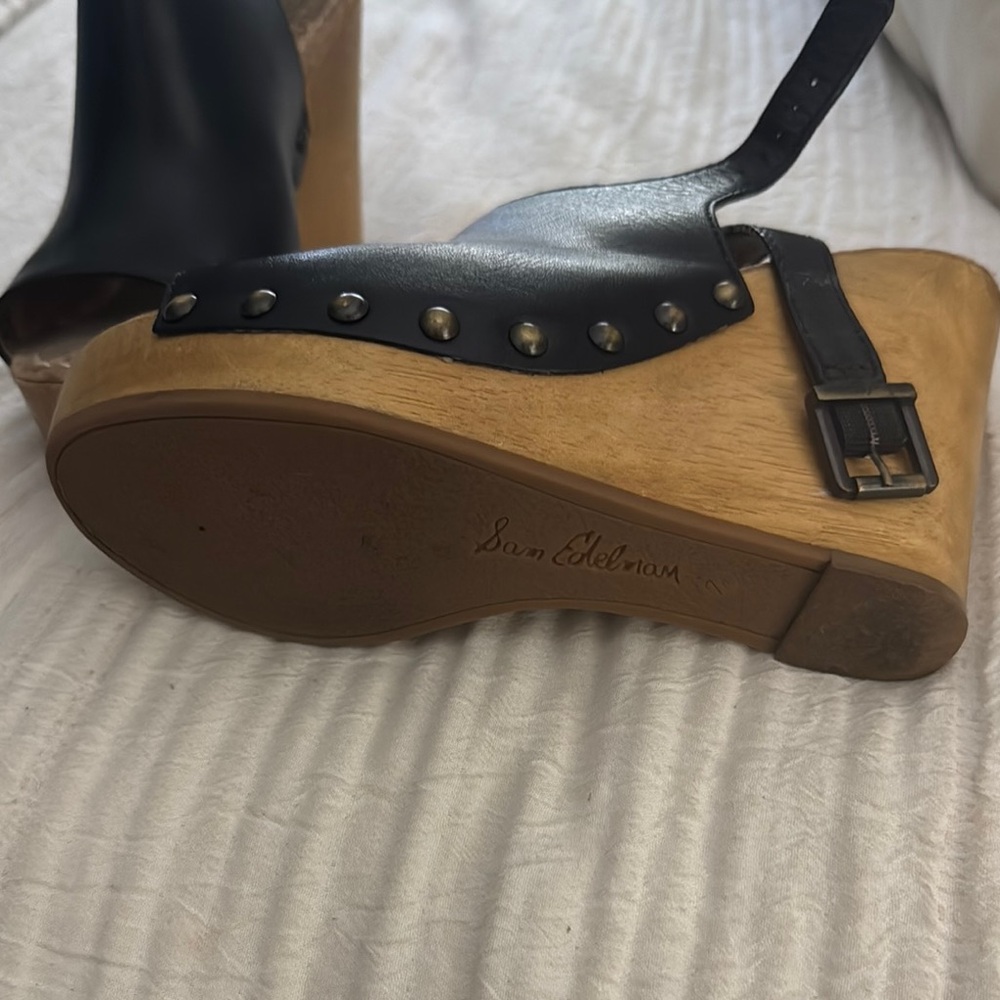 Sam Edelman Black and Brown Leather Mules - Picture 3 of 3